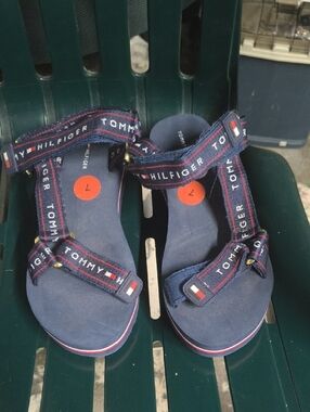 Tommy Hilfiger Navy & Red Logo Strap Kids Sandals
